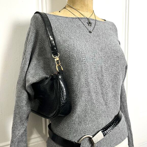 Cyrus Grey batwing sweater with high neckline minimalistic preppychic - Picture 4 of 8